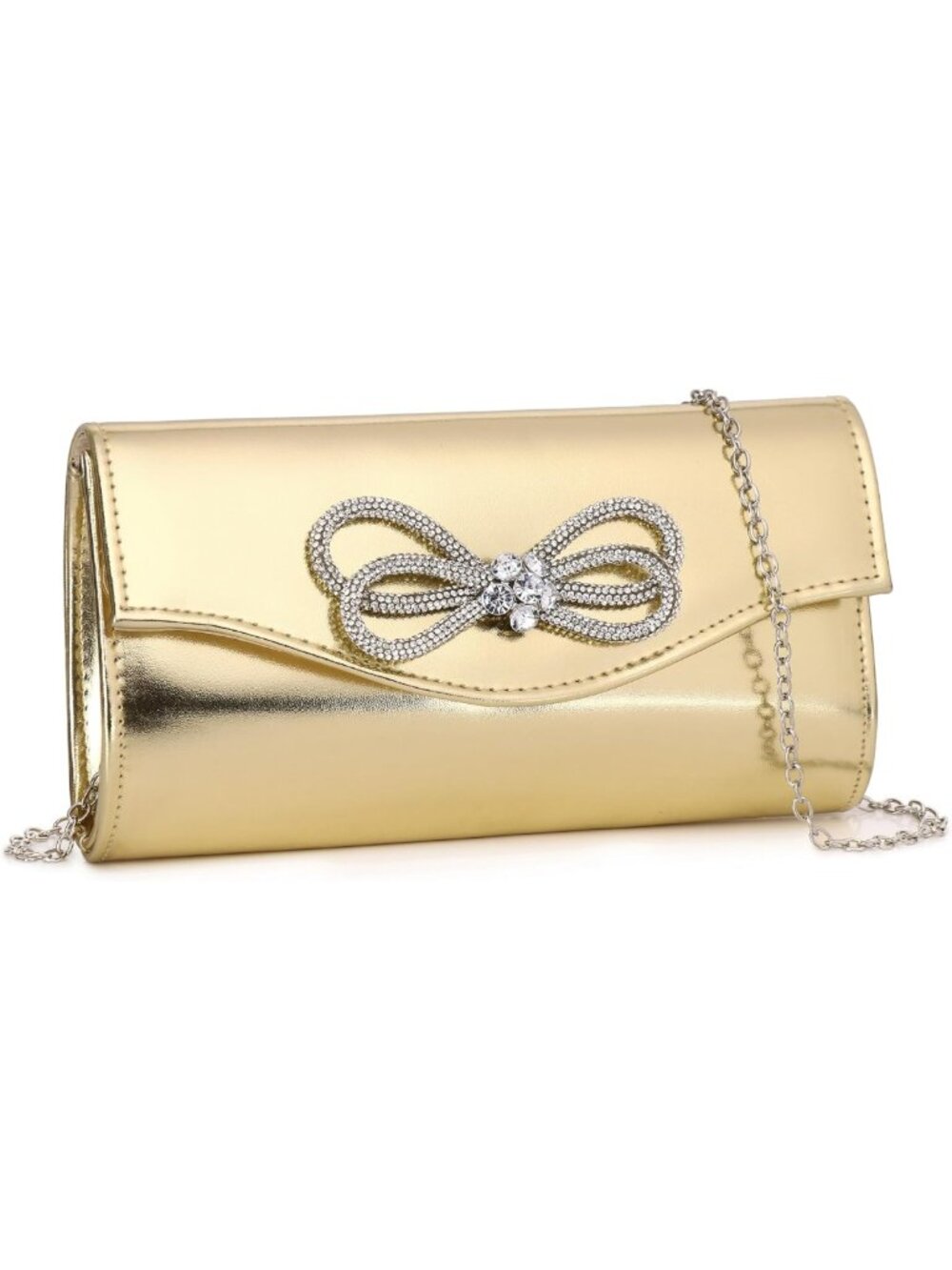 Elegant Rhinestone Bow Evening Clutch Bag | Formal Wedding & Party Handbag